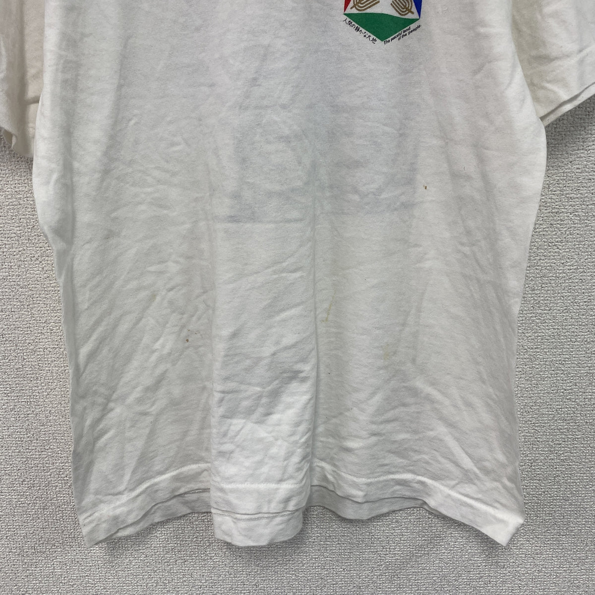 FRUIT OF THE LOOM　フルーツオブザルーム　半袖プリントTシャツ　白　ホワイト　Mサイズ カットソー メンズ コットン 古着
