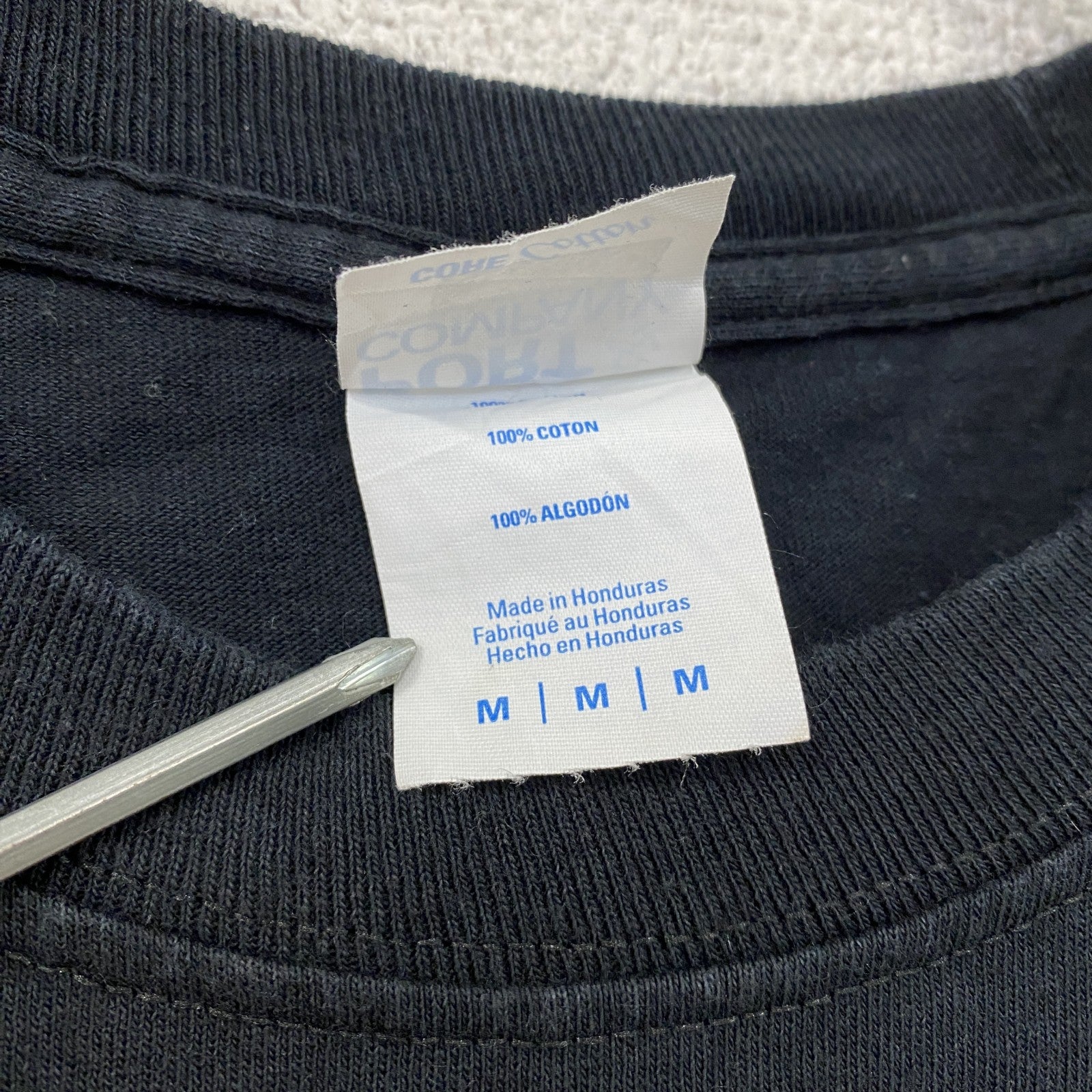 PORT＆COMPANY　半袖プリントTシャツ　パロディT　アーチプリント　黒　ブラック　Mサイズ　古着