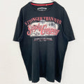 EDC BRAND　半袖デザインプリントTシャツ　クルーネック　Supply Company　黒　ブラック　2XLサイズ　古着