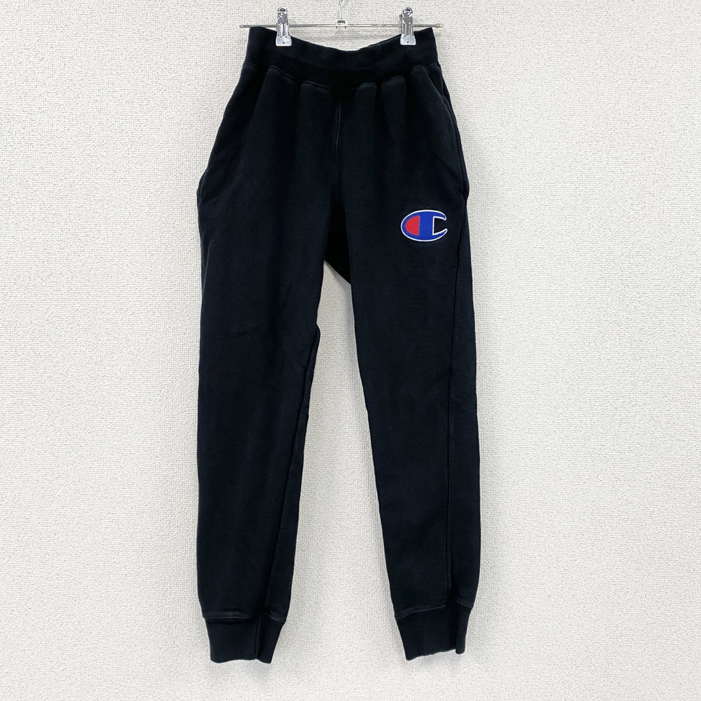 Champion　チャンピオン　リバースウィーブ　スウェットパンツ　ヘビーウエイト　デカロゴ　現行　黒　ブラック　Sサイズ　古着