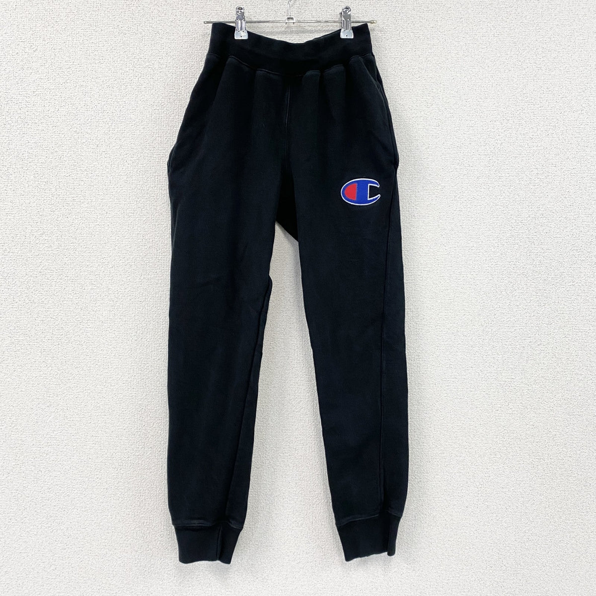 Champion　チャンピオン　リバースウィーブ　スウェットパンツ　ヘビーウエイト　デカロゴ　現行　黒　ブラック　Sサイズ　古着
