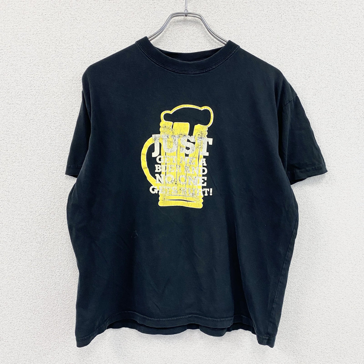 ～00s　AUSTRALIA　半袖プリントTシャツ　メッセージT　BEER　ヴィンテージ　黒　ブラック　Mサイズ　古着