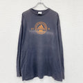 adidas　アディダス　長袖プリントTシャツ/ロンT　紺　ネイビー　2XLサイズ　古着