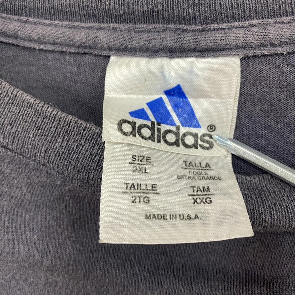 adidas　アディダス　長袖プリントTシャツ/ロンT　紺　ネイビー　2XLサイズ　古着