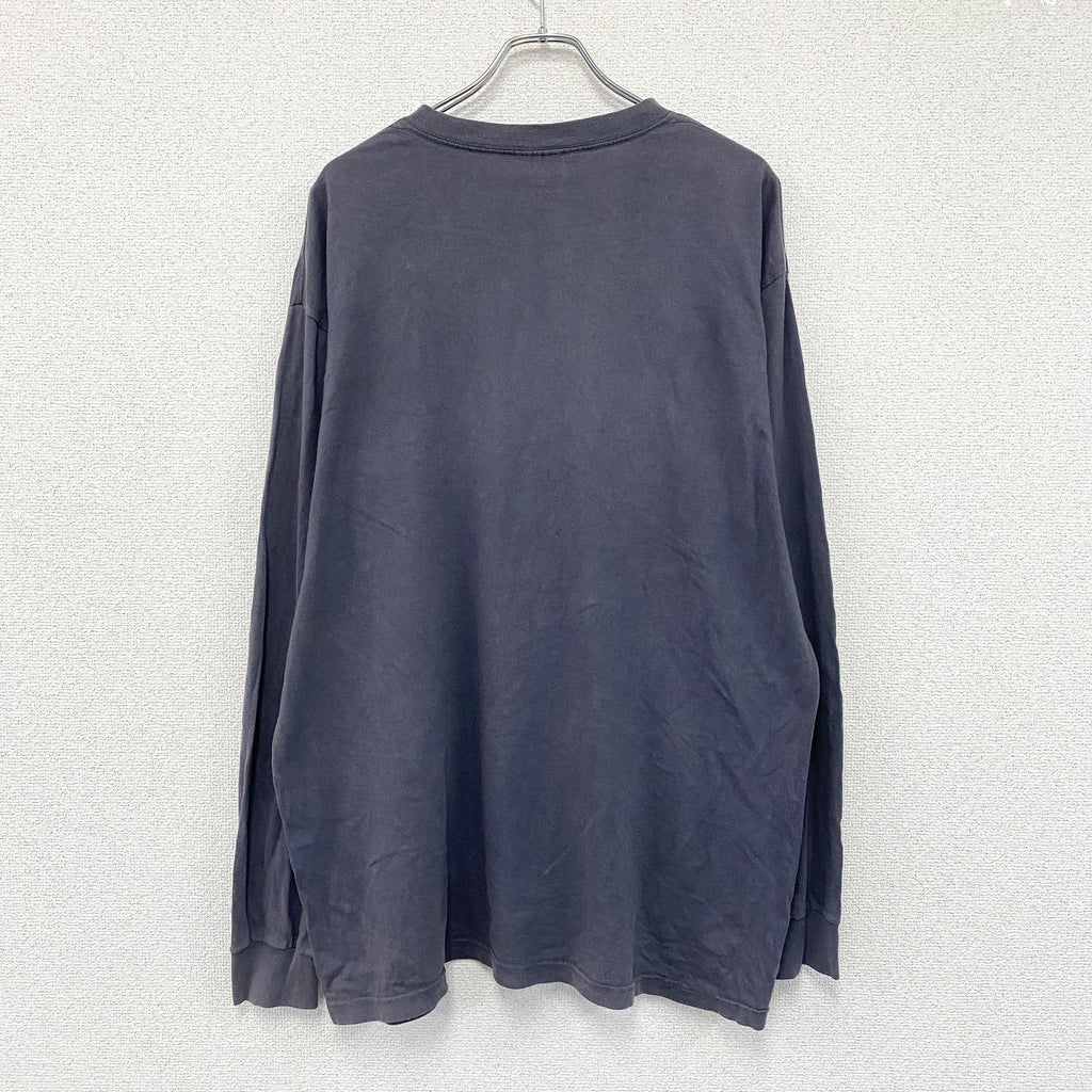 adidas　アディダス　長袖プリントTシャツ/ロンT　紺　ネイビー　2XLサイズ　古着