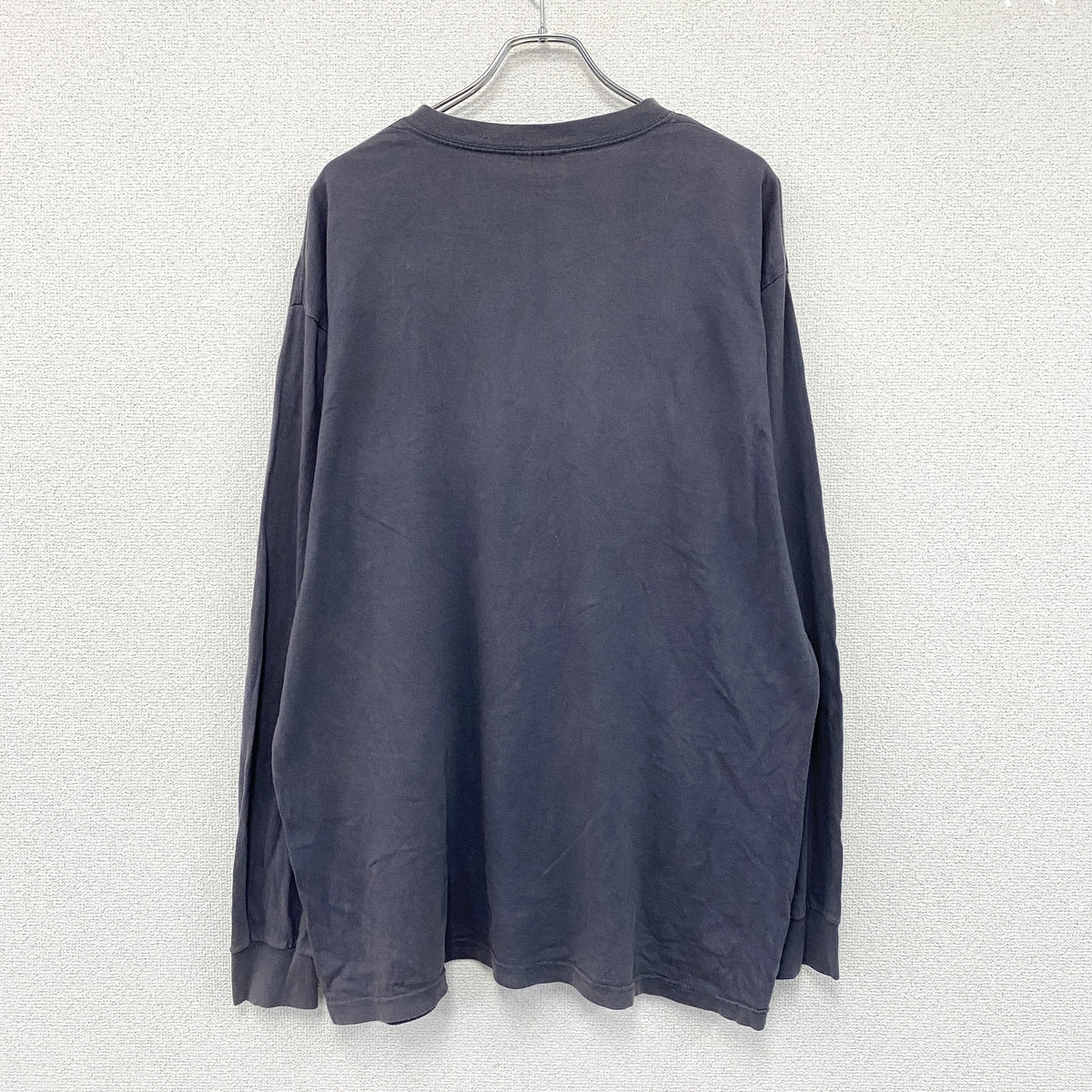adidas　アディダス　長袖プリントTシャツ/ロンT　紺　ネイビー　2XLサイズ　古着