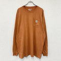 carhatt　カーハート　長袖Tシャツ/ロンT　オレンジ　XLサイズ カットソー メンズ コットン 古着