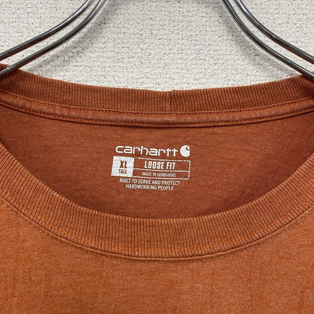 carhatt　カーハート　長袖Tシャツ/ロンT　オレンジ　XLサイズ カットソー メンズ コットン 古着