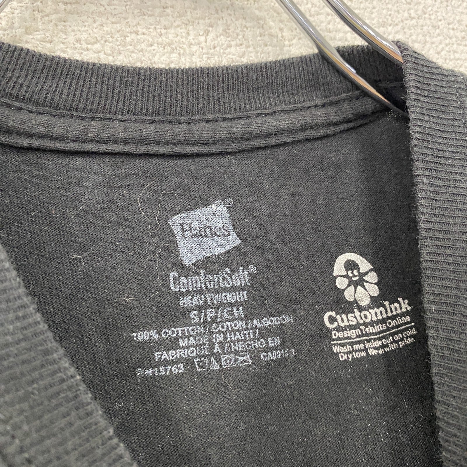 Hanes　ヘインズ　半袖プリントTシャツ　イベントTシャツ　イーペル　ピッグロースト　黒　ブラック　Sサイズ カットソー メンズ コットン 古着