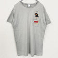 Warner Bros　ワーナーブラザーズ　半袖刺繍ポケットTシャツ　LOONEY TUNES　グレー　灰色　Mサイズ　古着