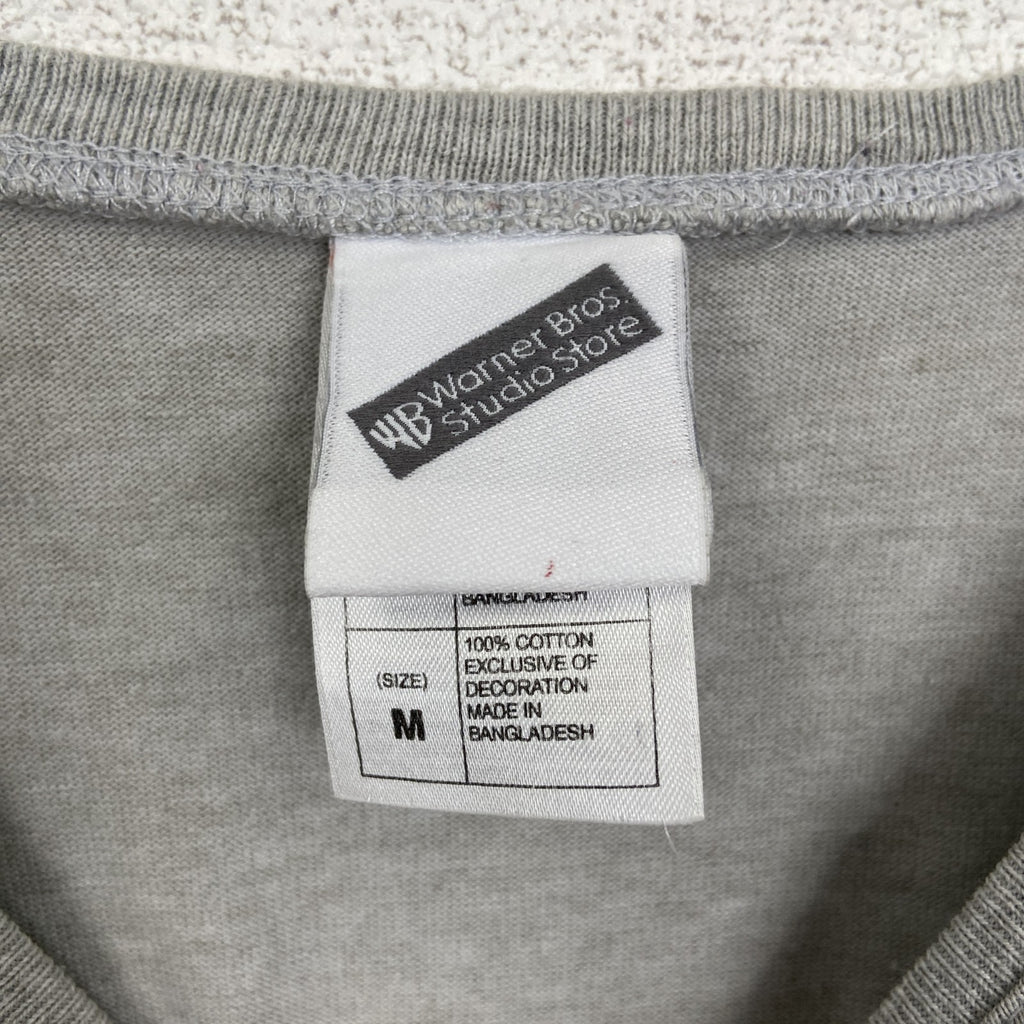 Warner Bros　ワーナーブラザーズ　半袖刺繍ポケットTシャツ　LOONEY TUNES　グレー　灰色　Mサイズ　古着