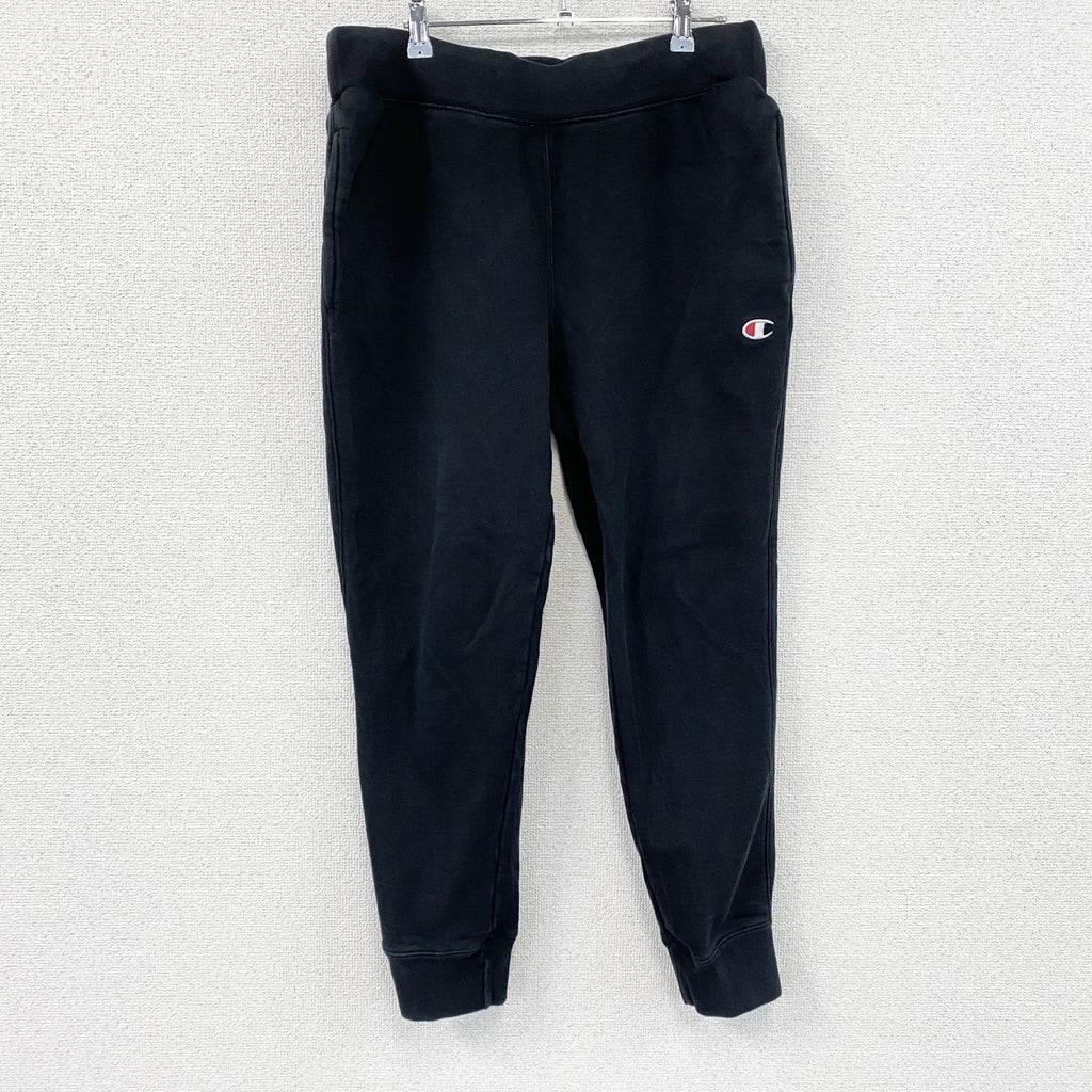 Champion　チャンピオン　リバースウィーブ　スウェットパンツ　ヘビーウエイト　刺繍ロゴ　現行　黒　ブラック　Lサイズ　古着