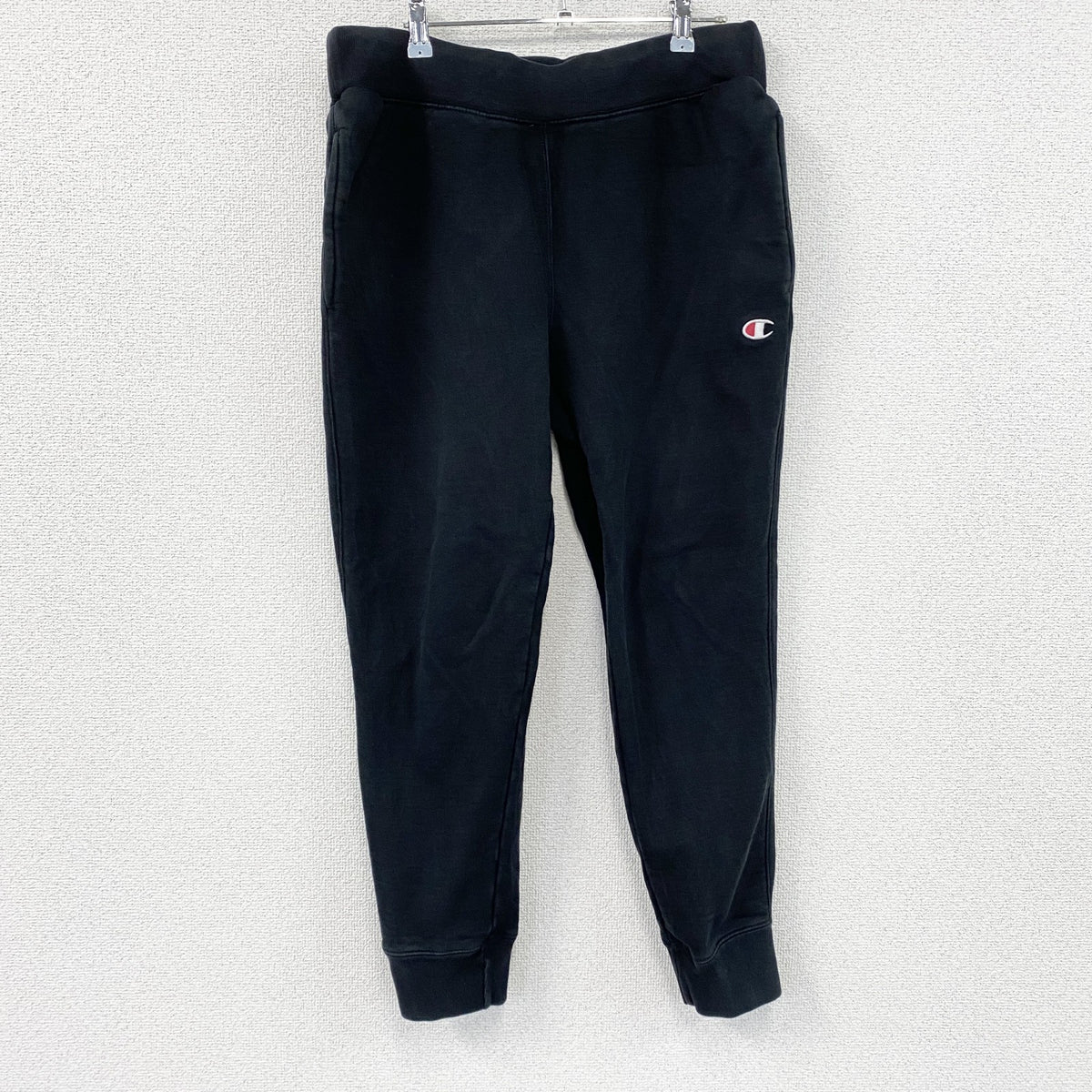 Champion　チャンピオン　リバースウィーブ　スウェットパンツ　ヘビーウエイト　刺繍ロゴ　現行　黒　ブラック　Lサイズ　古着