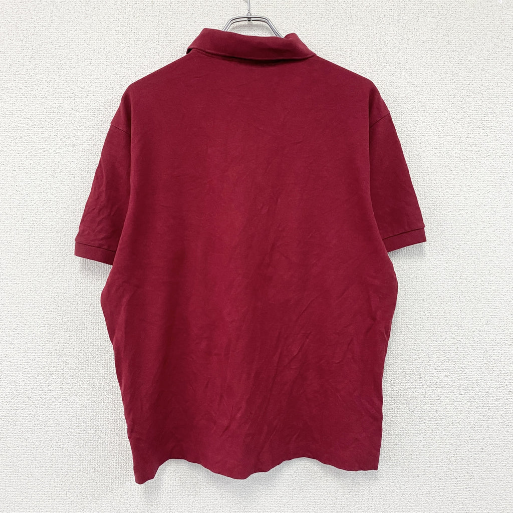 LACOSTE　ラコステ　半袖ポロシャツ　刺ロゴ　赤　レッド　XLサイズ　古着