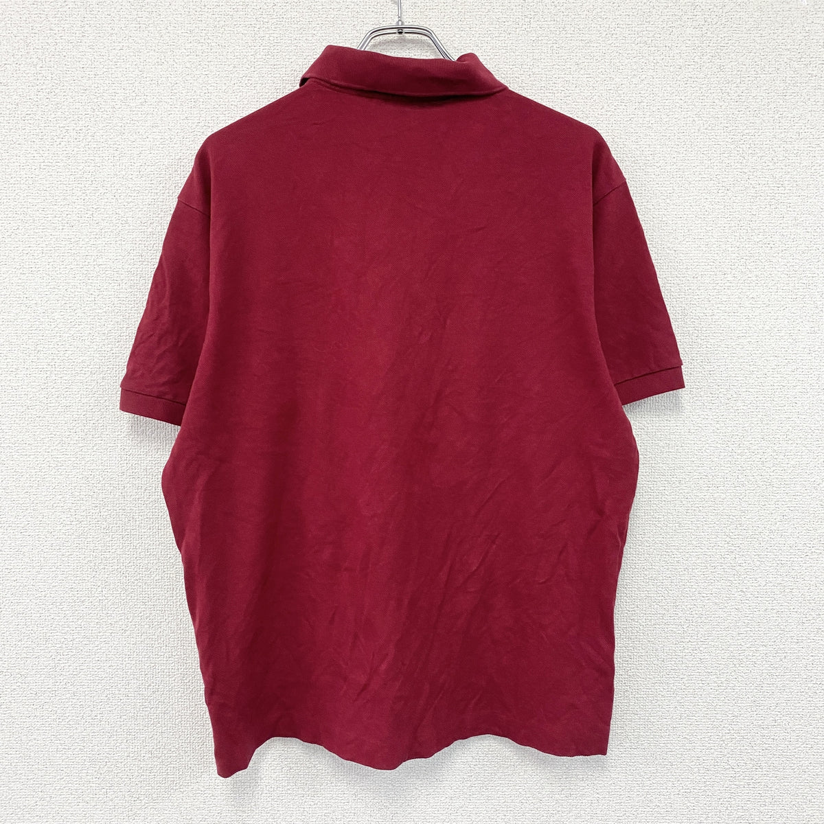 LACOSTE　ラコステ　半袖ポロシャツ　刺ロゴ　赤　レッド　XLサイズ　古着