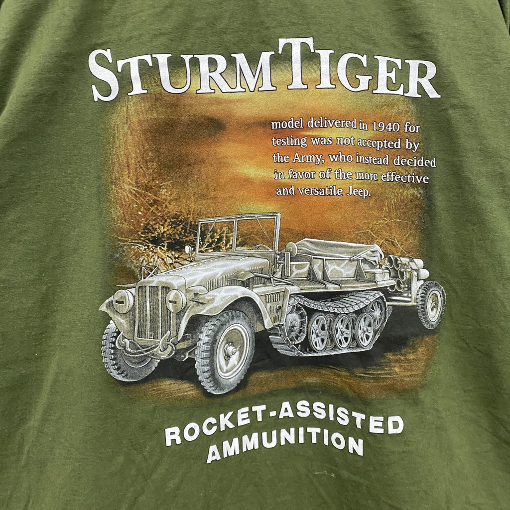 00s　ROCK EAGLE　半袖プリントTシャツ　ヴィンテージ　カーキ　XLサイズ　古着