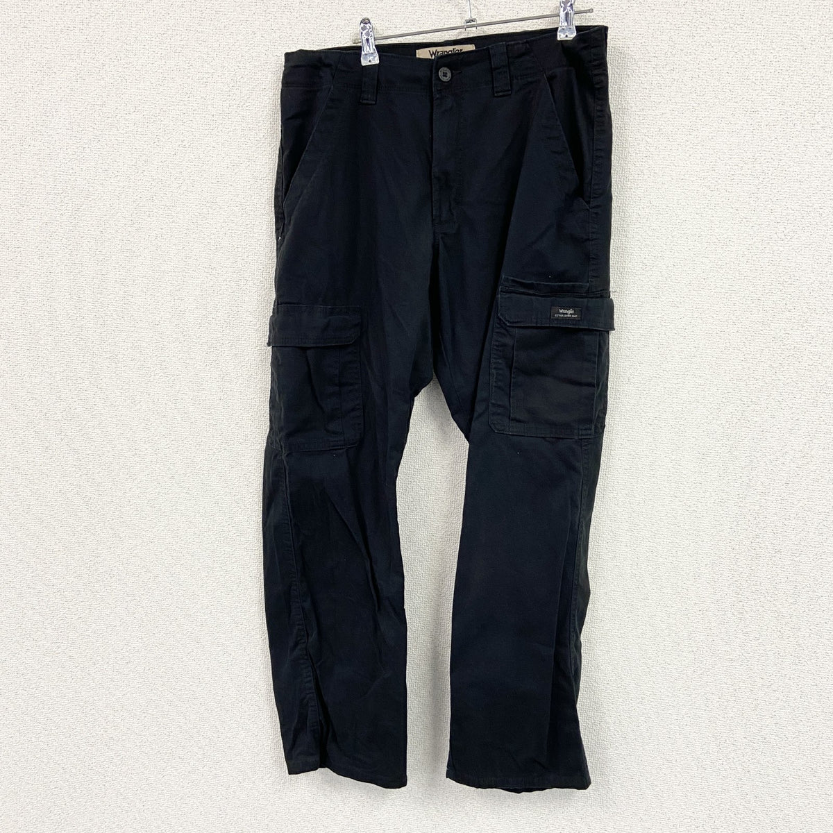 Wrangler　ラングラー　カーゴパンツ　ワークパンツ　ジップフライ　黒　ブラック　W32サイズ ミリタリーパンツ メンズ コットン 古着