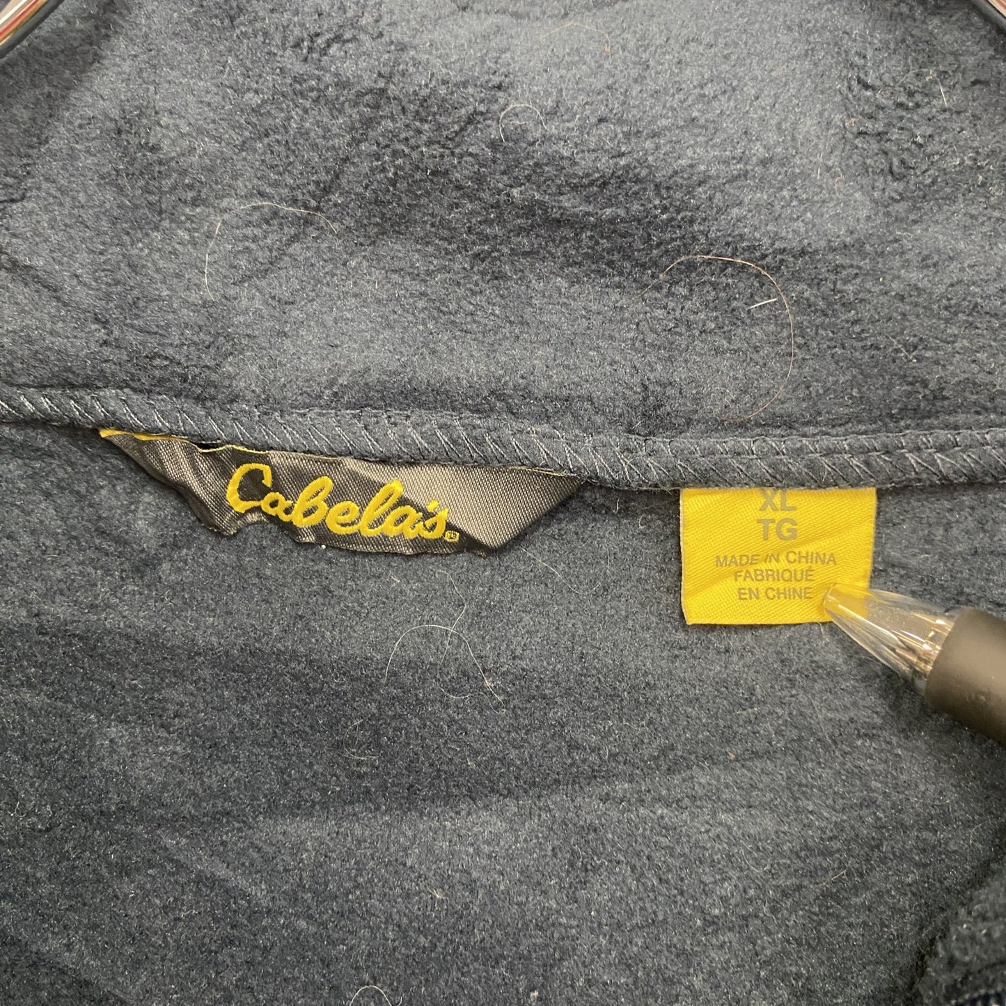 Cabela’ｓ　カベラス　ハーフジップフリースジャケット/ボアジャケット　紺　ネイビー　XLサイズ