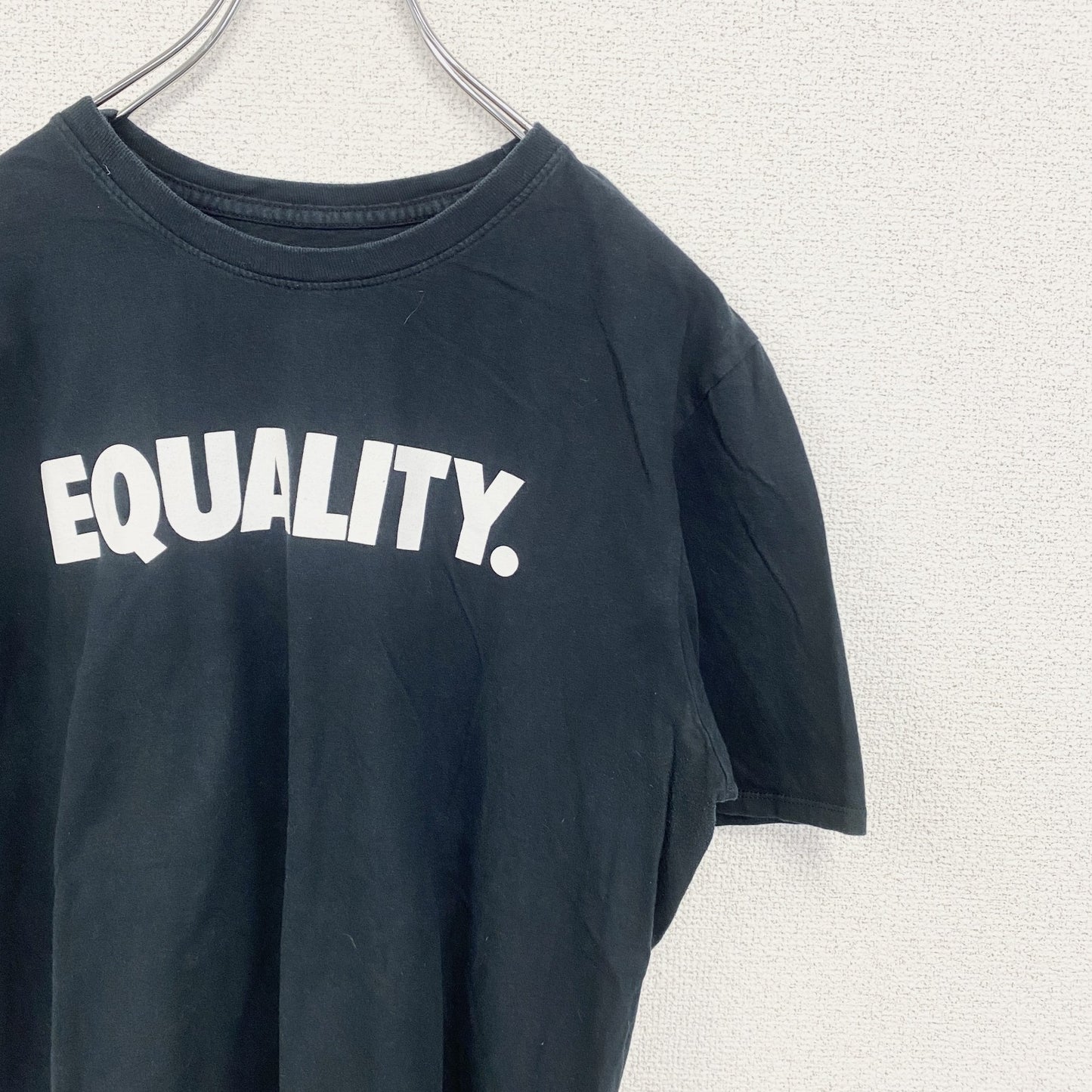 古着 used　NIKE ナイキ　半袖プリントTシャツ　EQUALITY　シンプル　クルーネック　黒　ブラック　レトロ　Mサイズ