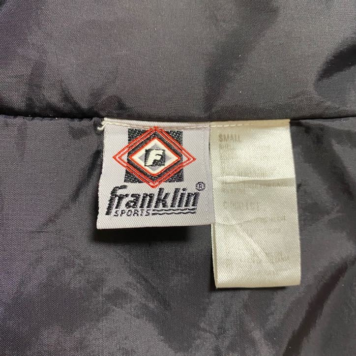 FranklinSports　長袖フルジップナイロンジャケット　ハイネックアウター　黒　ブラック　ストリート　古着
