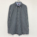TOMMY HILFIGER　トミーヒルフィガー　長袖ボタンダウンシャツ　チェック柄　マルチカラー　紺　ネイビー　XLサイズ　古着