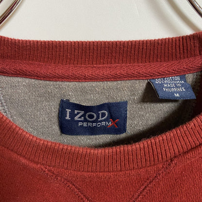 古着 used　IZOD　長袖無地スウェット　トレーナー　ワインレッド　レトロデザイン　シンプル　Mサイズ