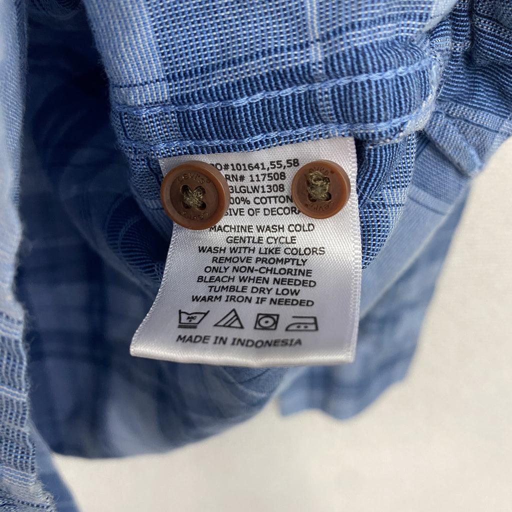 Levi's　リーバイス　長袖ボタンダウンシャツ　チェック柄　青　ブルー　Lサイズ　古着