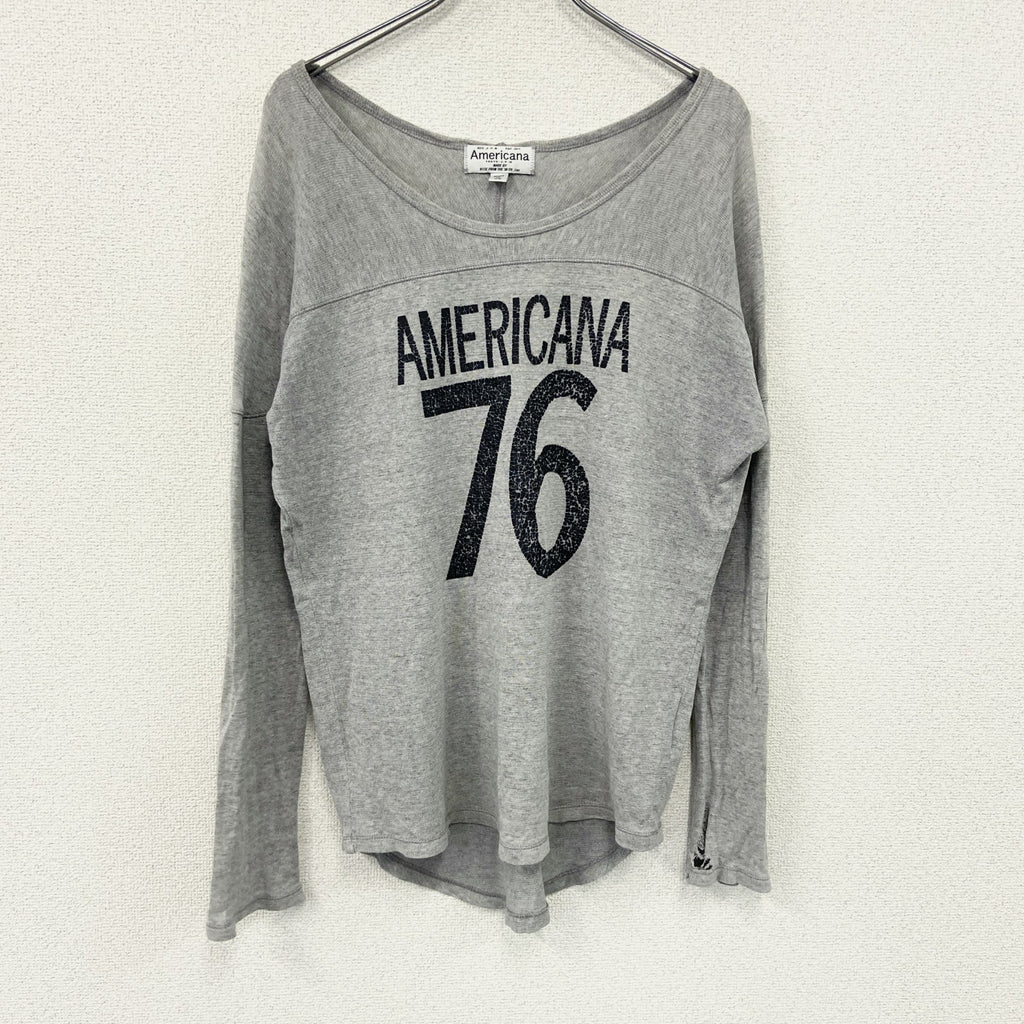 Americana　アメリカーナ　長袖Tシャツ/ロンT　灰色　グレー　古着