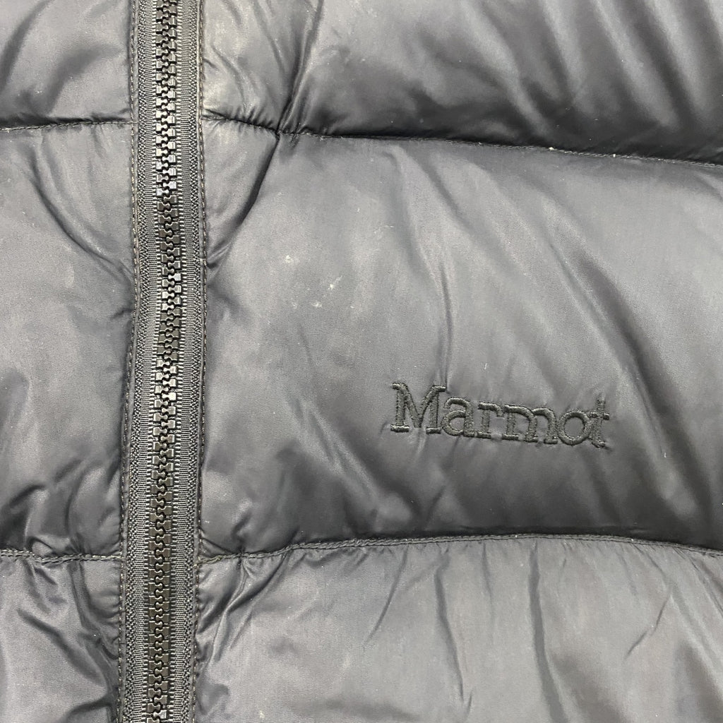 Marmot　マーモット　フルジップダウンベスト　刺繍ロゴ　黒　ブラック　Mサイズ　古着