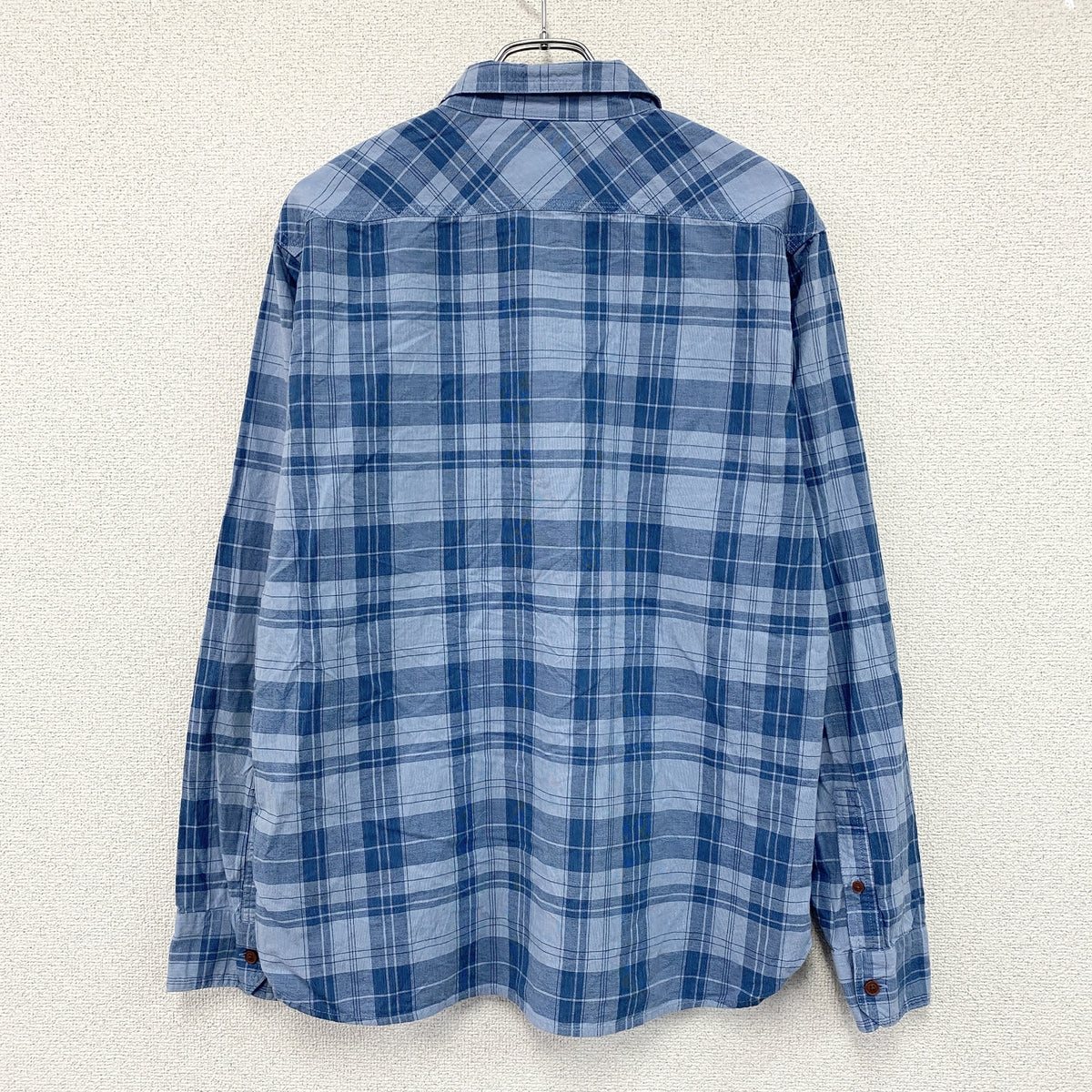 Levi's　リーバイス　長袖ボタンダウンシャツ　チェック柄　青　ブルー　Lサイズ　古着