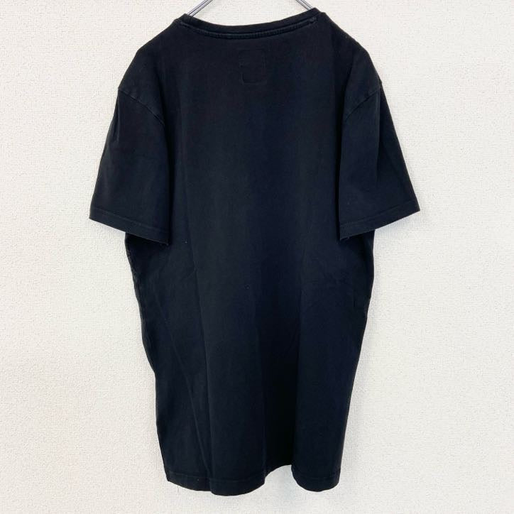 MUSH ＭORE　半袖デザインプリントTシャツ　クルーネック　スカル　個性的　レトロ　黒　ブラック　Mサイズ　古着