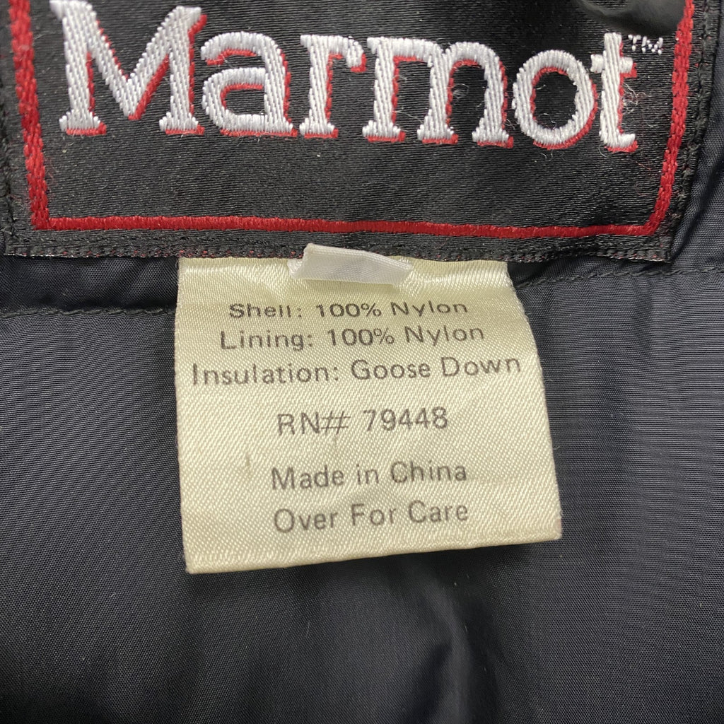 Marmot　マーモット　フルジップダウンベスト　刺繍ロゴ　黒　ブラック　Mサイズ　古着
