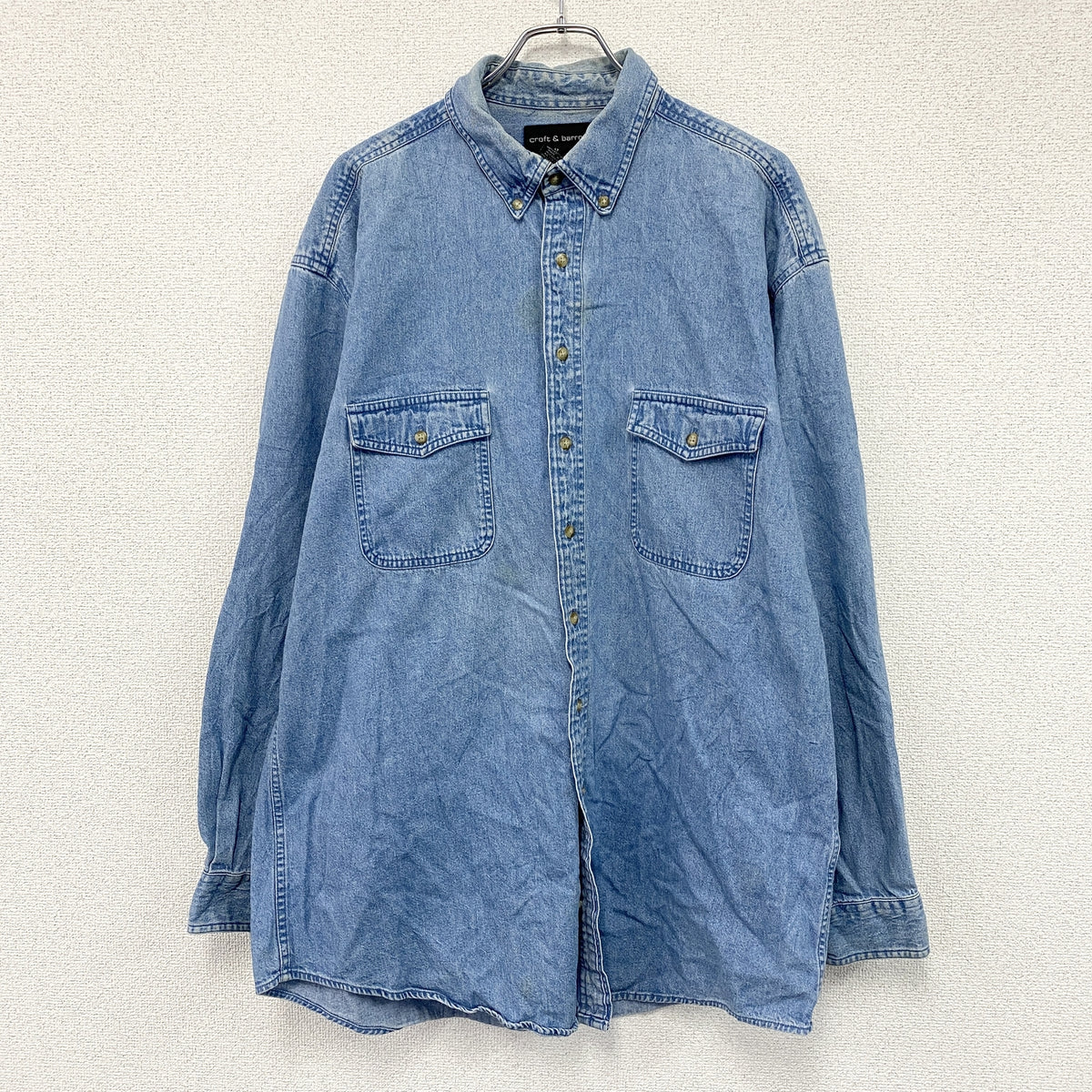 Croft＆Barrow　クラフト＆バロー　長袖ボタンダウンデニムシャツ　インディゴ　Lサイズ　古着