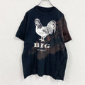 00s　半袖プリントTシャツ　アニマルTシャツ　鶏　ヴィンテージ　黒　ブラック　　古着