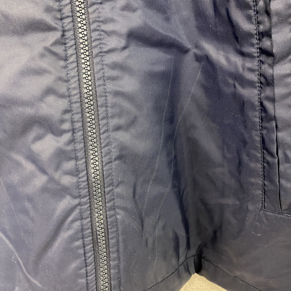 90s　NIKE　ナイキ　中綿ジャケット　スウッシュ　デカロゴ　ヴィンテージ　紺　ネイビー　Lサイズ　古着