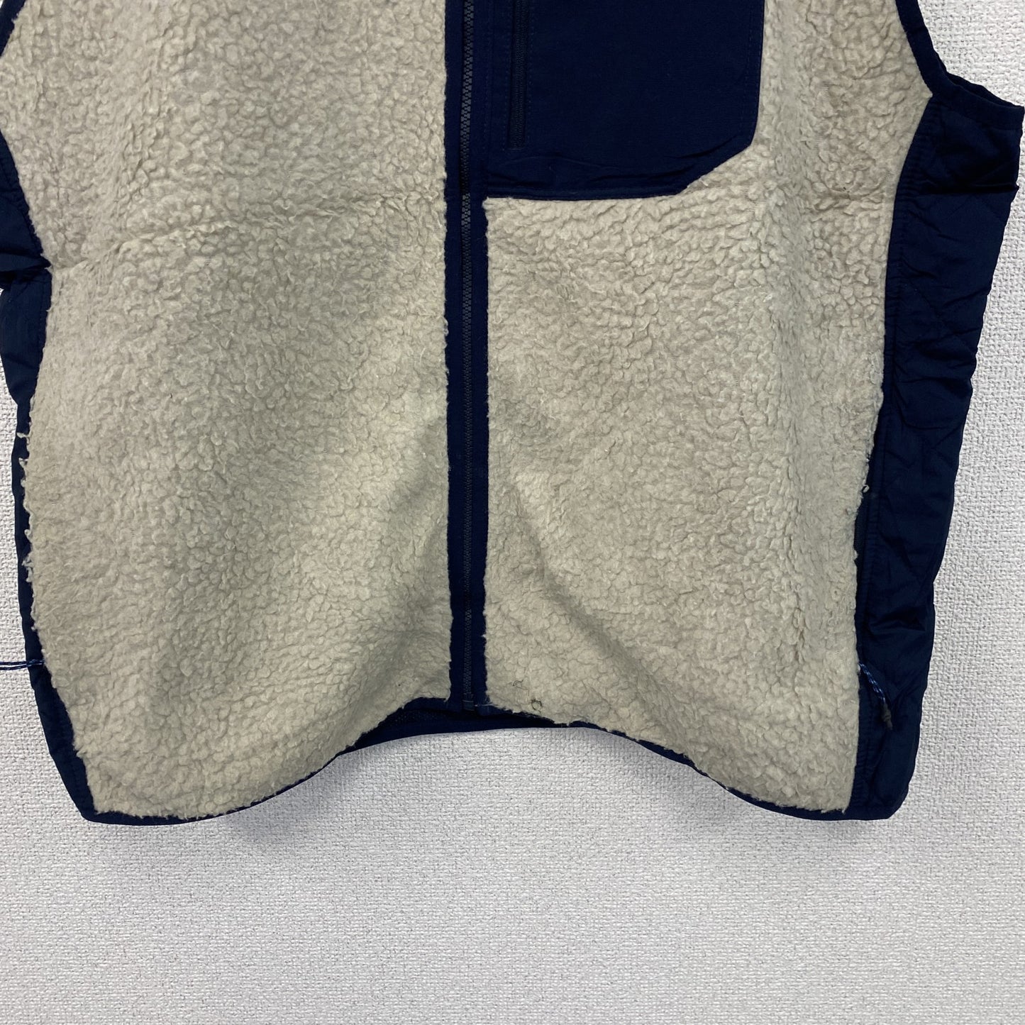 LANDS'END　ランズエンド　フルジップフリースベスト　ベージュ　XLサイズ