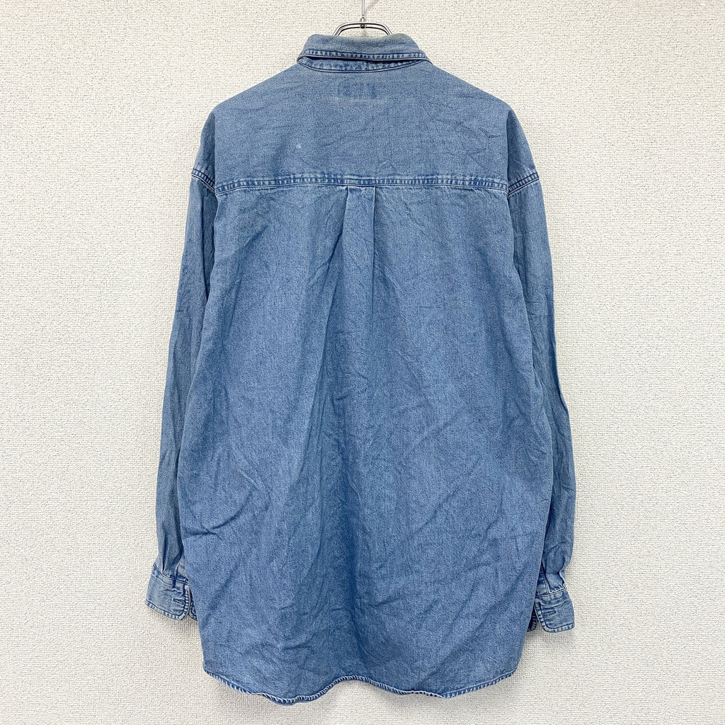 Croft＆Barrow　クラフト＆バロー　長袖ボタンダウンデニムシャツ　インディゴ　Lサイズ　古着