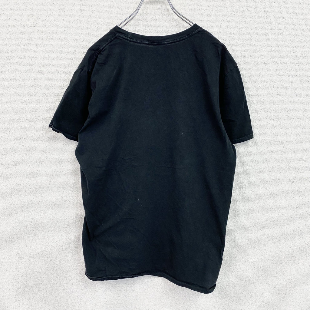 QUONSWORLD　半袖プリントフォトTシャツ　人物T　誰やねん　黒　ブラック　古着