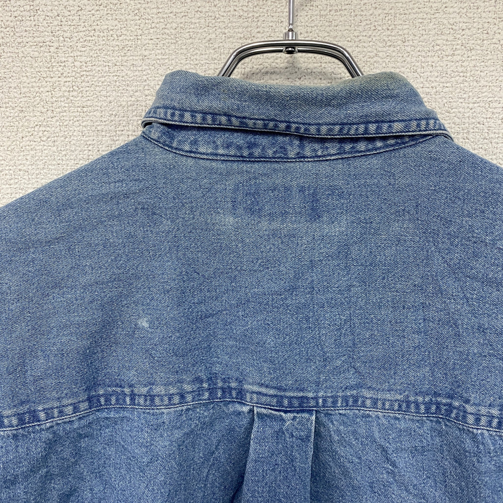 Croft＆Barrow　クラフト＆バロー　長袖ボタンダウンデニムシャツ　インディゴ　Lサイズ　古着