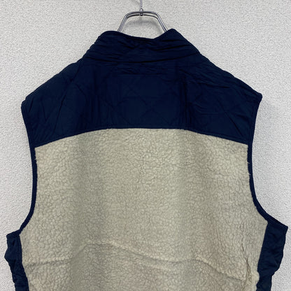 LANDS'END　ランズエンド　フルジップフリースベスト　ベージュ　XLサイズ