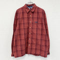 TOMMY JEANS　トミージーンズ　長袖シャツ　チェック柄　赤　レッド　Lサイズ　古着