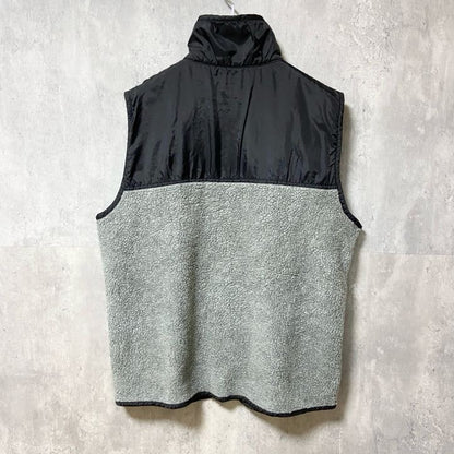 古着 used　90s　OLD GAP オールドギャップ　ボアフリースベスト　バイカラー　グレー　黒　ブラック　XL