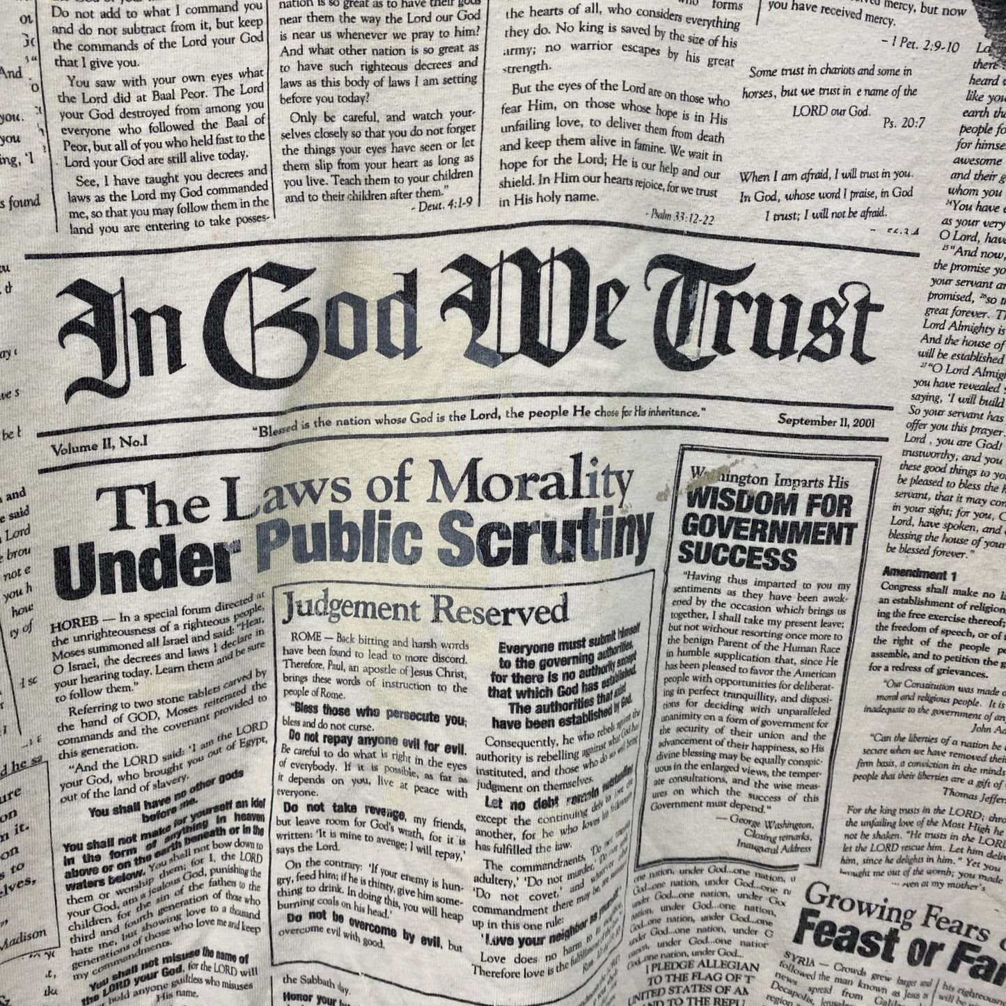 00s　GILDAN　ギルダン　半袖プリントTシャツ　ヴィンテージ　総柄　白　ホワイト　Lサイズ