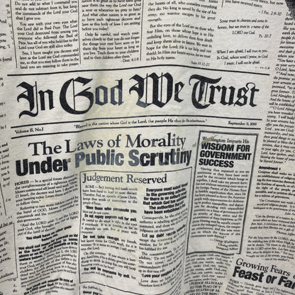 00s　GILDAN　ギルダン　半袖プリントTシャツ　ヴィンテージ　総柄　白　ホワイト　Lサイズ