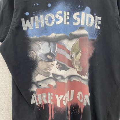 MARVEL　マーベル　キャプテンアメリカ　アイアンマン　半袖プリントTシャツ　黒　ブラック　XLサイズ