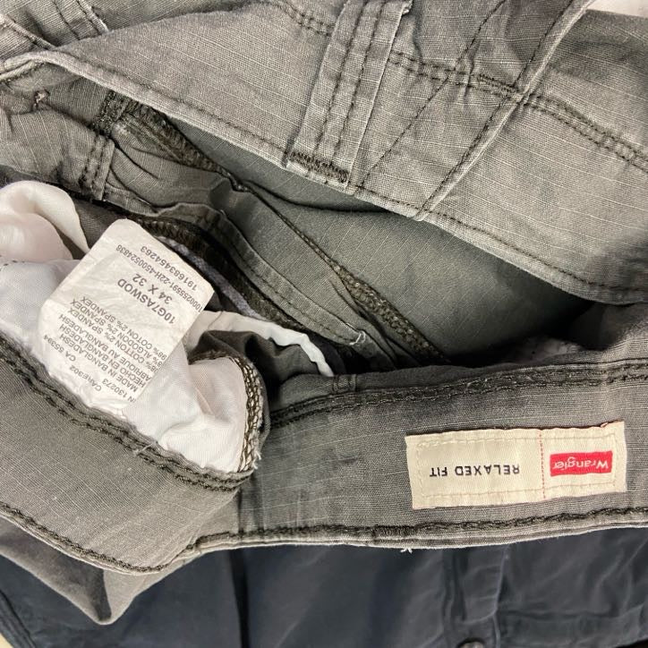 Wrangler　ラングラー　カーゴパンツ　ワークパンツ　ジップフライ　黒　ブラック　W32サイズ ミリタリーパンツ メンズ コットン 古着