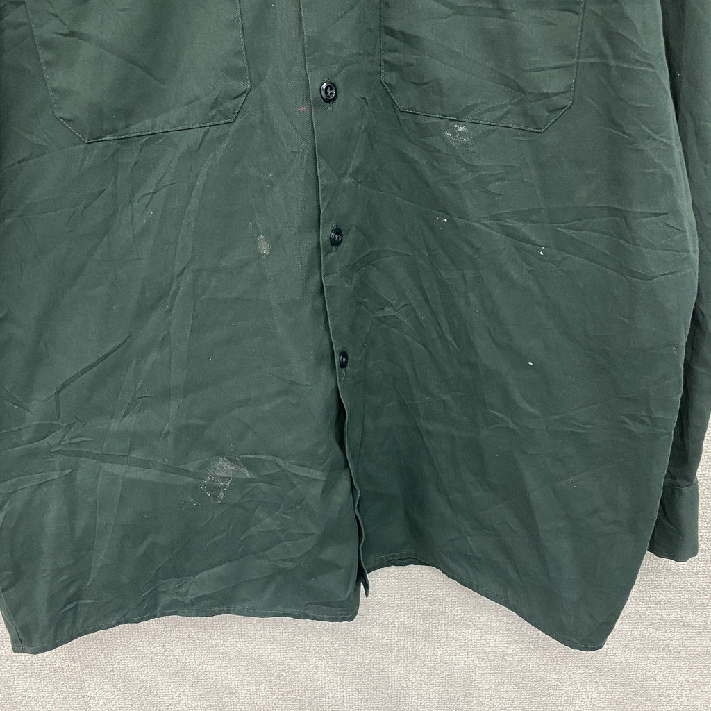Dickies　ディッキーズ　長袖ワークシャツ　緑　グリーン　Lサイズ　古着