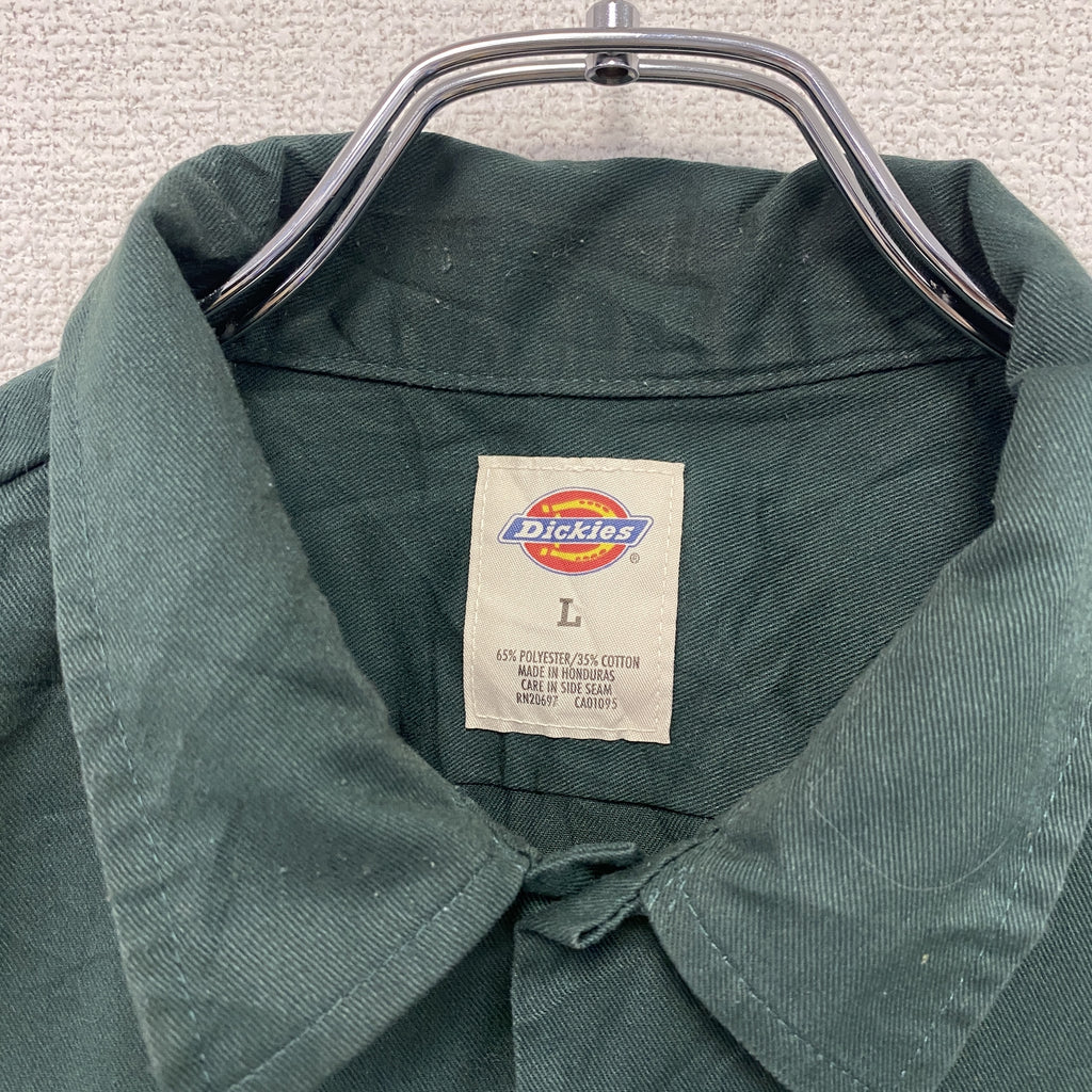 Dickies　ディッキーズ　長袖ワークシャツ　緑　グリーン　Lサイズ　古着