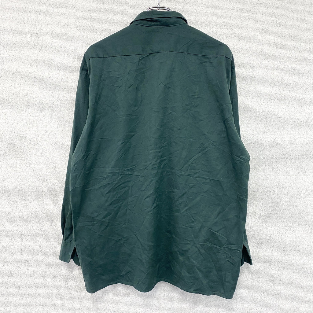 Dickies　ディッキーズ　長袖ワークシャツ　緑　グリーン　Lサイズ　古着
