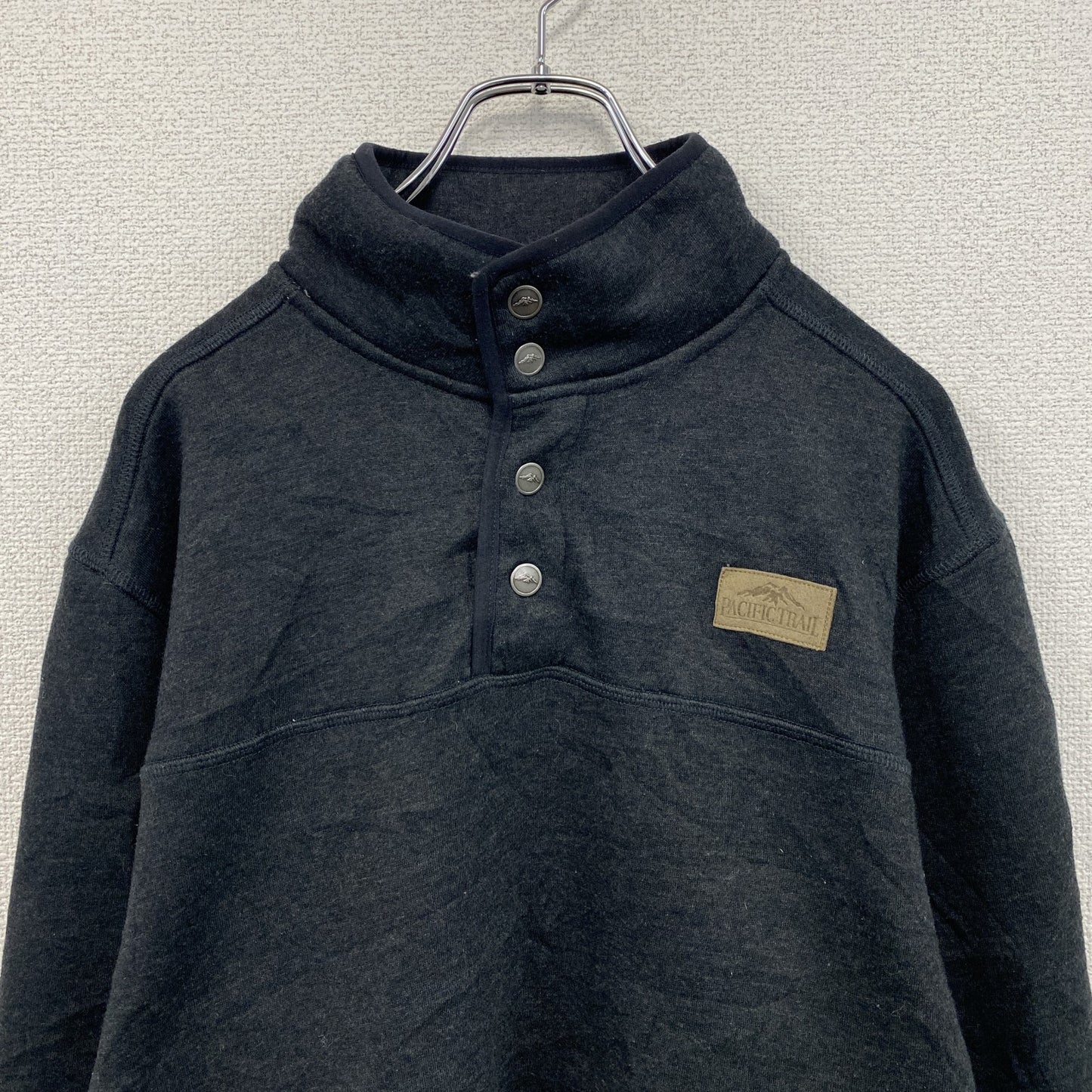 PACIFIC TRAIL　ハーフボタンスウェット/トレーナー　フリースライナー　ダークグレー　Mサイズ